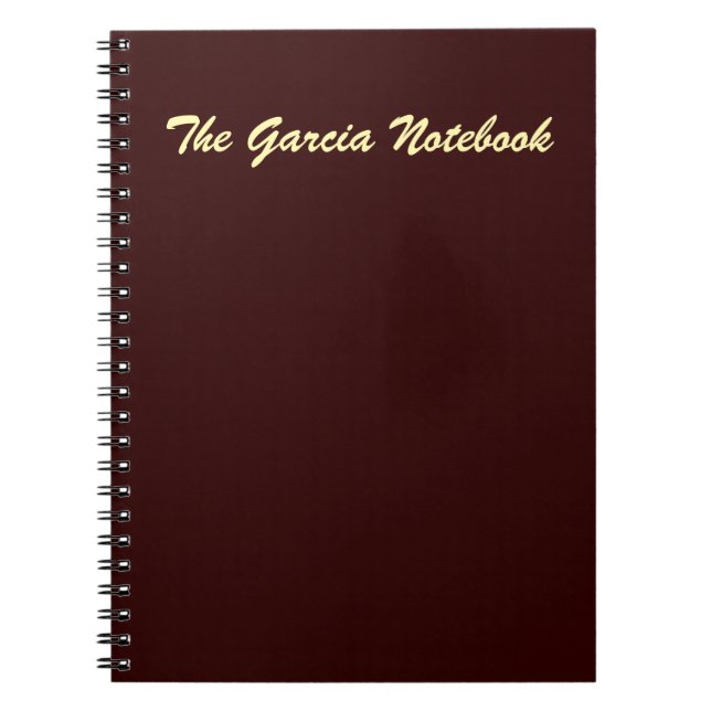 Cuaderno Resumen Minimalista de maroon profundo (Frente)