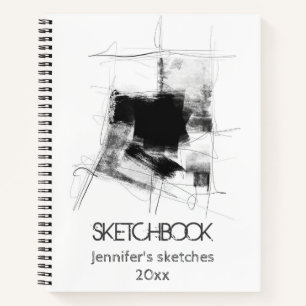 Cuaderno Resumen mínimo en blanco y negro