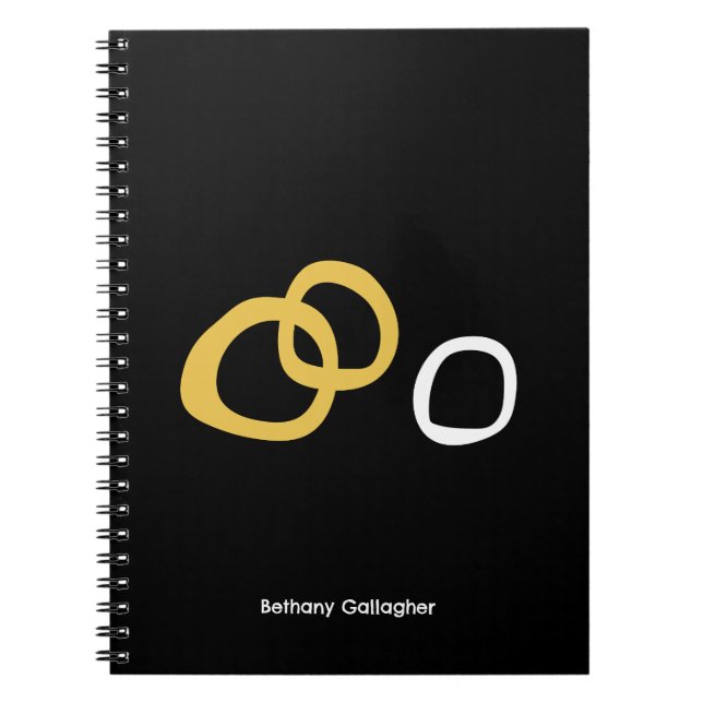 Cuaderno Resumen mínimo - Oro orgánico y anillos blancos (Frente)