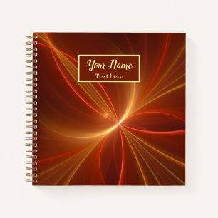 Cuaderno Resumen místico Fractal moderno color cálido nombr