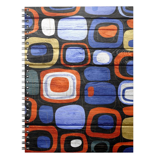 Cuaderno Resumen moderno Aspecto de madera Pastel (Frente)