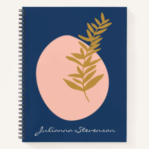 Cuaderno Resumen moderno Boho Personalizado azul del arte b