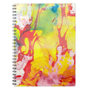 Cuaderno Resumen moderno de moda morado rojo amarillo rojo