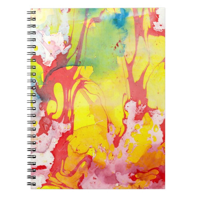 Cuaderno Resumen moderno de moda morado rojo amarillo rojo  (Frente)