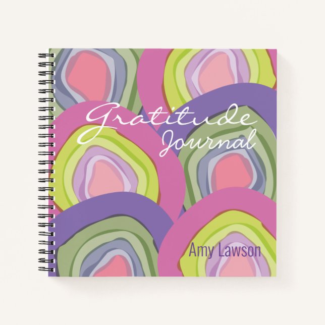 Cuaderno Resumen moderno Gratitude Journal name (Anverso)