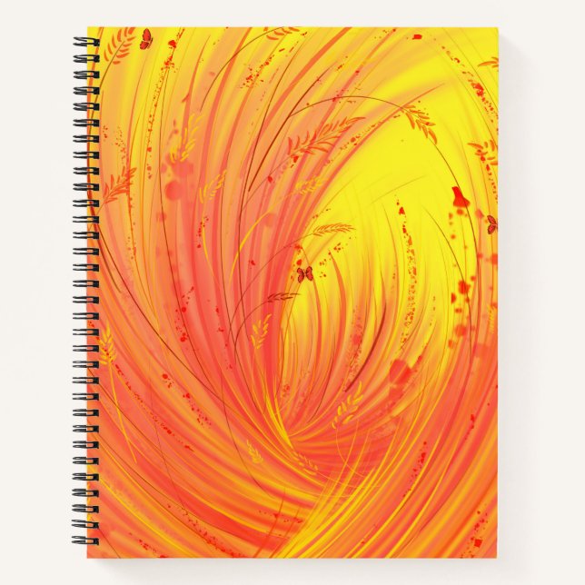 Cuaderno Resumen naranja amarillo jardín encantado (Anverso)