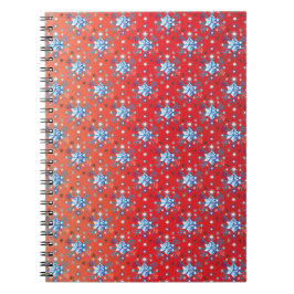 Cuaderno Resumen Navidades rojos y azules copos de nieve