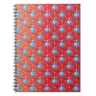 Cuaderno Resumen Navidades rojos y azules copos de nieve