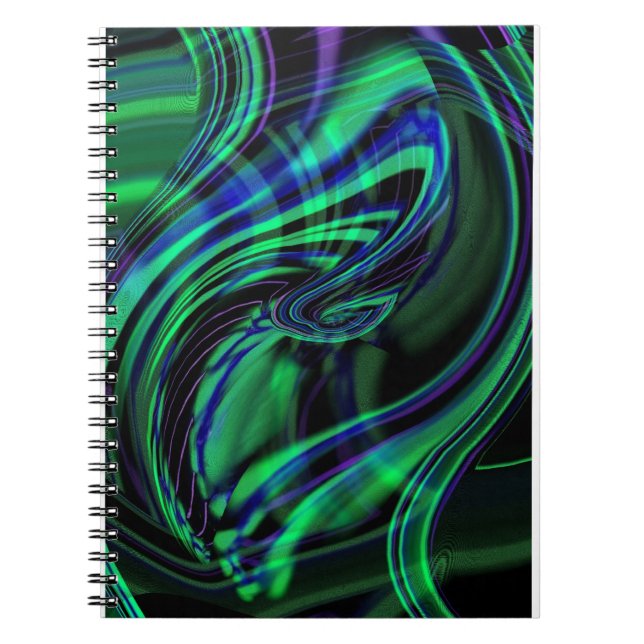 Cuaderno Resumen Neon Aqua N Olas azules (Frente)