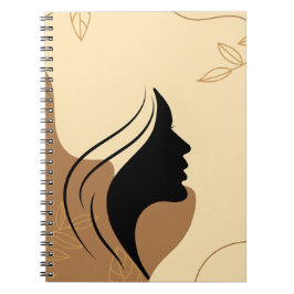 Cuaderno Resumen neutral de silueta arte digital de la muje