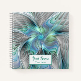 Cuaderno Resumen Nombre fractal de la mariposa azul verde a