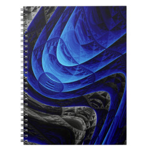 Cuaderno Resumen ondulado azul, fondo de arte digital.