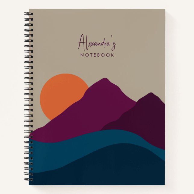 Cuaderno Resumen Otoño Paisaje de Montaña Otoño Sunset (Anverso)