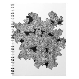 Cuaderno Resumen Patrón de arte de línea de Maze negro