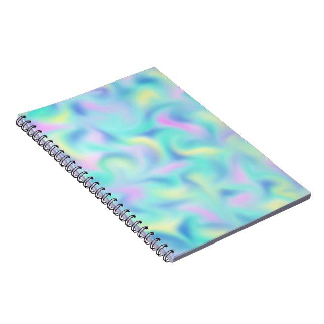 Cuaderno Resumen Patrón de Bonito borrosa Pastel Swirls (Lado Derecho)