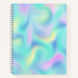 Cuaderno Resumen Patrón de Bonito borrosa Pastel Swirls