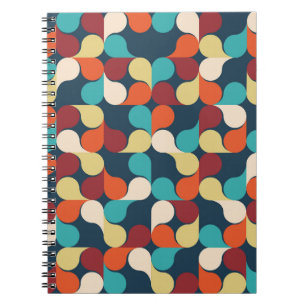 Cuaderno Resumen Patrón geométrico con hojas, gotas. Col