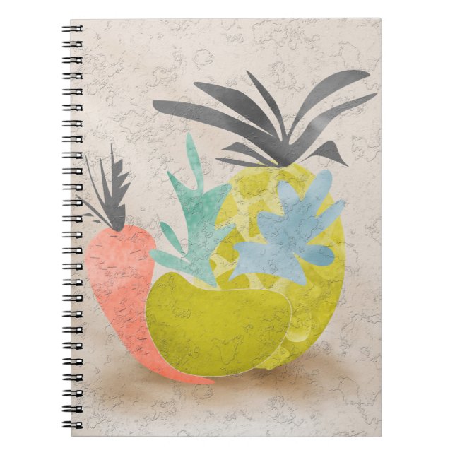 Cuaderno Resumen personalizado zanahoria piña fruta comida (Frente)