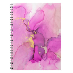 Cuaderno Resumen púrpura, lílica, rosa, fondo dorado, wal