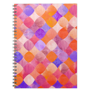 Cuaderno Resumen purpurina patrón de acuarela geométrico