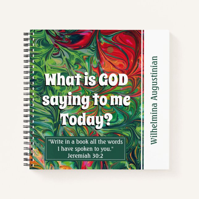 Cuaderno Resumen Retro Verde Rojo, ¿QUÉ DICE DIOS? (Anverso)