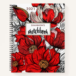 Cuaderno Resumen rojo Floral 2022