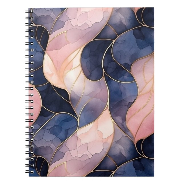 Cuaderno Resumen rosa azul de moda (Frente)