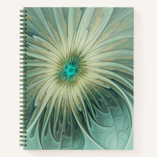 Cuaderno Resumen Sage Green Fantasy Flower Fractal Art