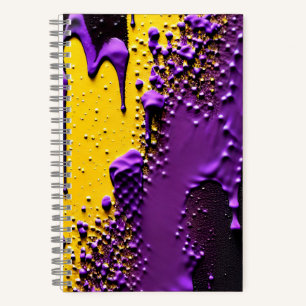 Cuaderno Resumen salpicado de negro amarillo pálido texturi