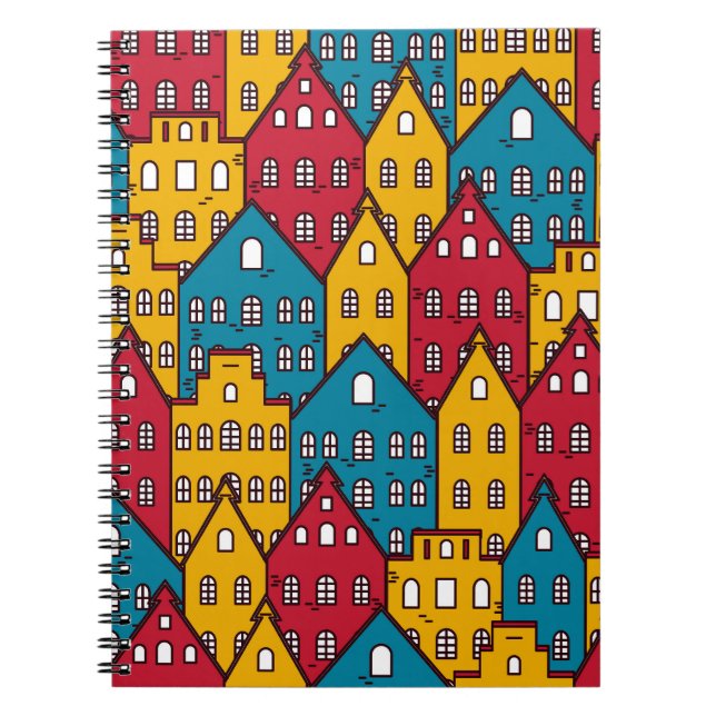 Cuaderno Resumen urbano: patrón de ciudad vintage (Frente)