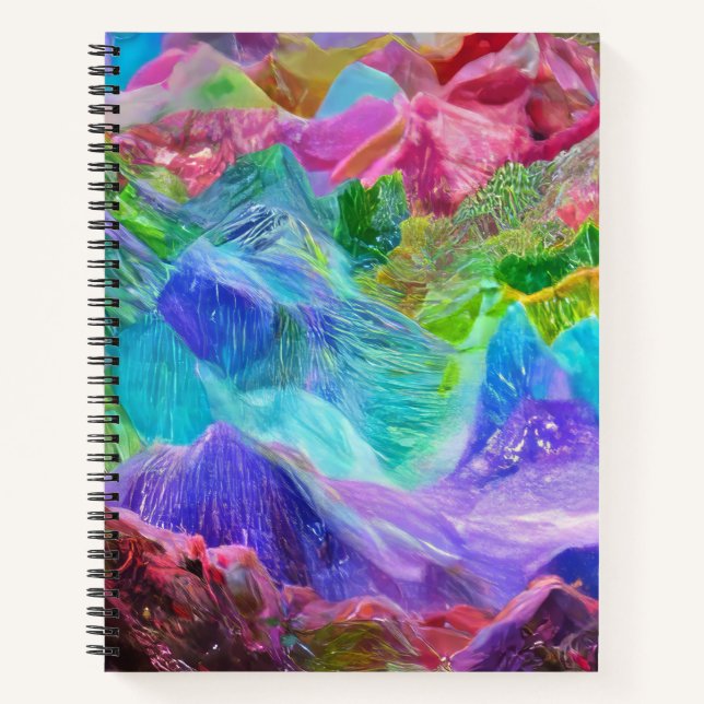 Cuaderno Resumen vibrante de la montaña de cristal (Anverso)