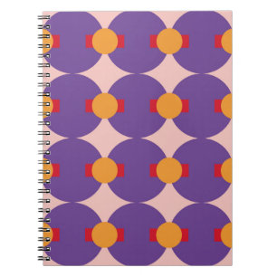 Cuaderno Resumen vintage de diseño de patrón retro de forma