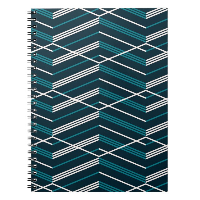 Cuaderno Resumen zigzag: elegante geométrico vintage. (Frente)