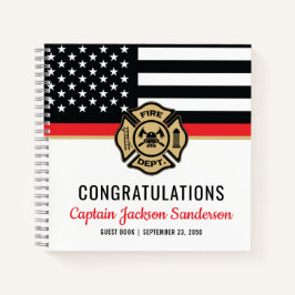 Cuaderno Retiro de bomberos Thin Red Line Guest Book