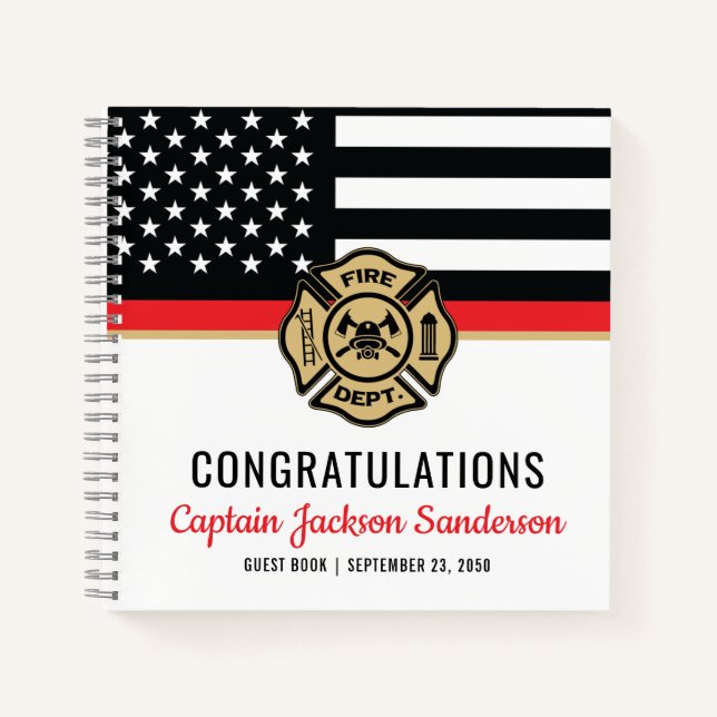 Cuaderno Retiro de bomberos Thin Red Line Guest Book (Anverso)