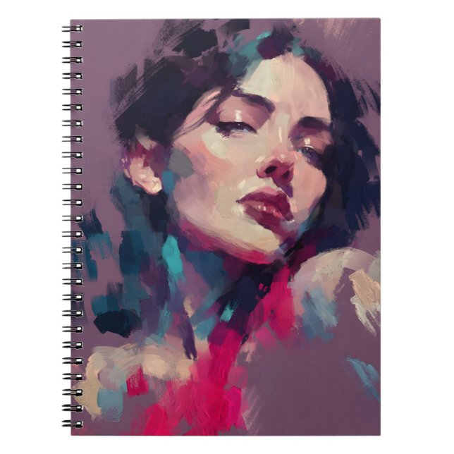 Cuaderno Retrato abstracto de luz de neón (Frente)