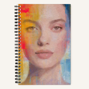 Cuaderno Retrato abstracto vibrante con impasto