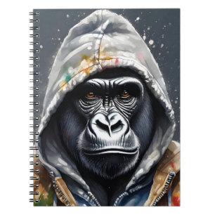 Cuaderno Retrato acuarela de arte de gorila