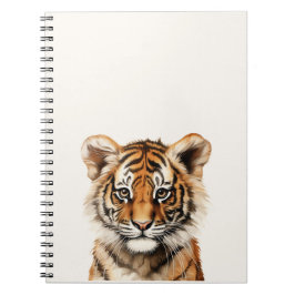 Cuaderno Retrato acuarela de un pequeño tigre