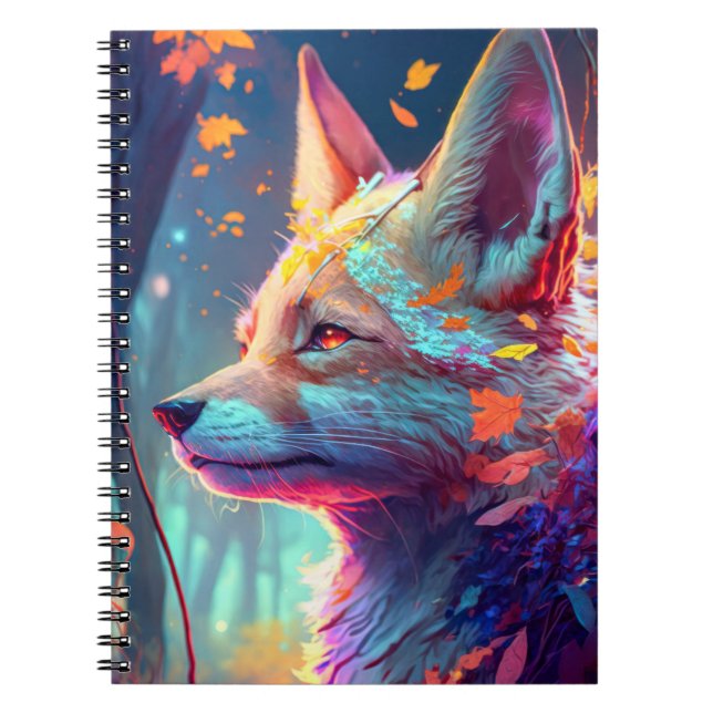 Cuaderno Retrato animal de Fox Pintando Espíritu de carácte (Frente)