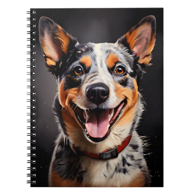 Cuaderno Retrato artístico del realismo del perro de ganado (Frente)