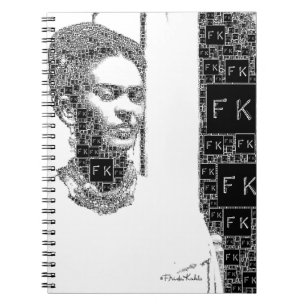 Cuaderno Retrato blanco y negro de Frida Kahlo
