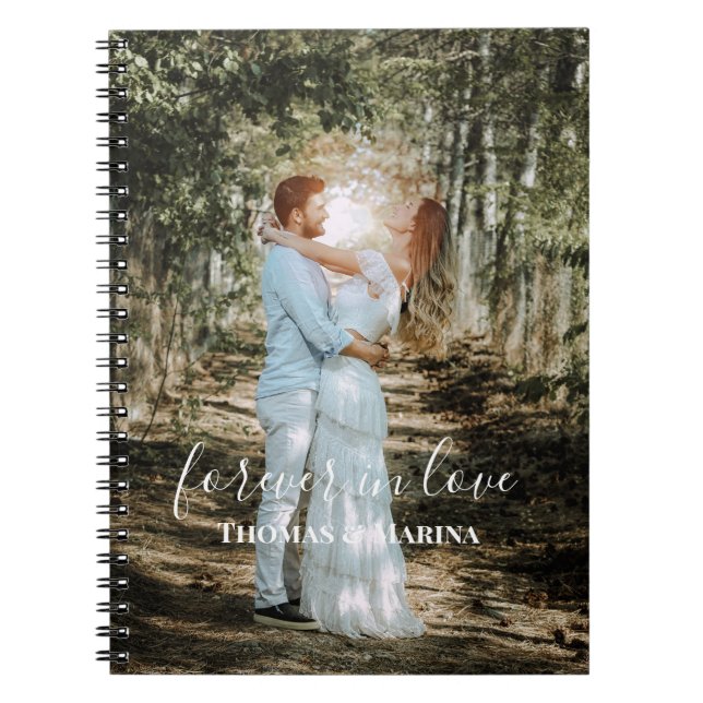 Cuaderno Retrato Boda personalizado caligrafía moderna (Frente)