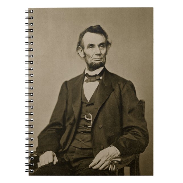 Cuaderno Retrato de Abraham Lincoln (1809-65) (foto de b/w) (Frente)