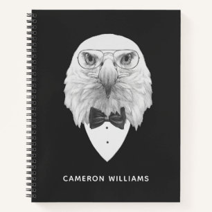 Cuaderno Retrato de águila elegante Añadir su nombre