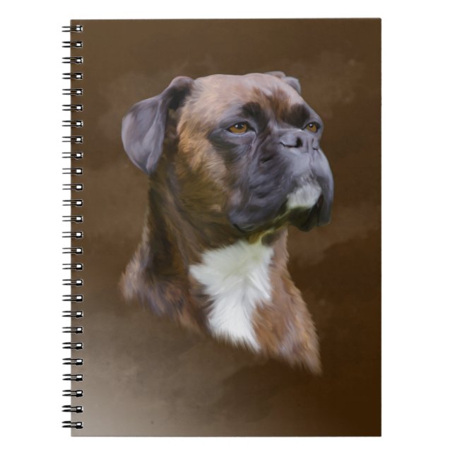 Cuaderno Retrato de arte de pintura con aceite de perro de  (Frente)