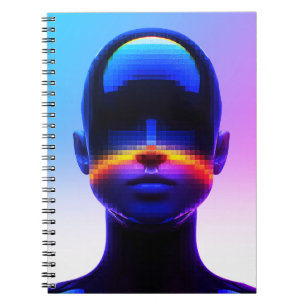 Cuaderno Retrato de arte pixel futurista - Resumen digital