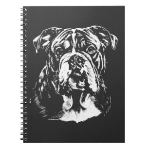 Cuaderno Retrato de Bulldog Inglés Ropa Minimalista
