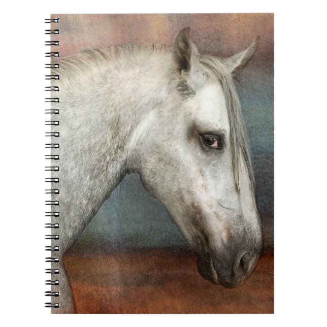 Cuaderno Retrato de caballo andaluz y gris (Frente)