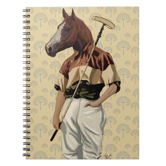 Cuaderno Retrato de caballo de polo (Frente)